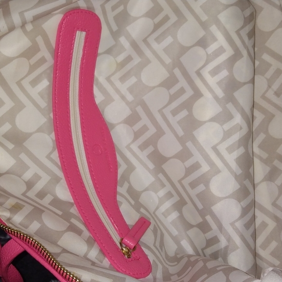 Poverty Flats pink tote handbag gold lining - Picture 13 of 17